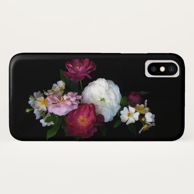 BlumenRosen-Garten-Antiken-Blumen iPhone X Fall Case-Mate iPhone Hülle (Rückseite (Horizontal))