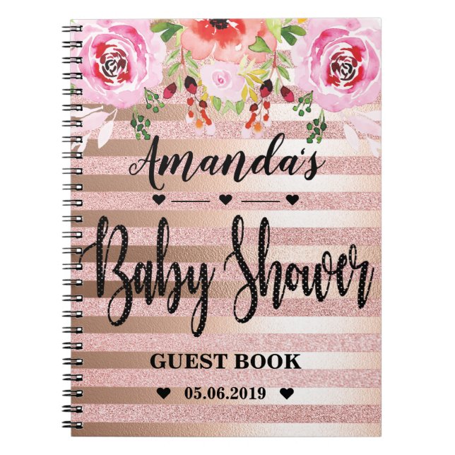 BlumenRosen-Goldbaby-DuscheGuestbook I Notizblock (Vorderseite)