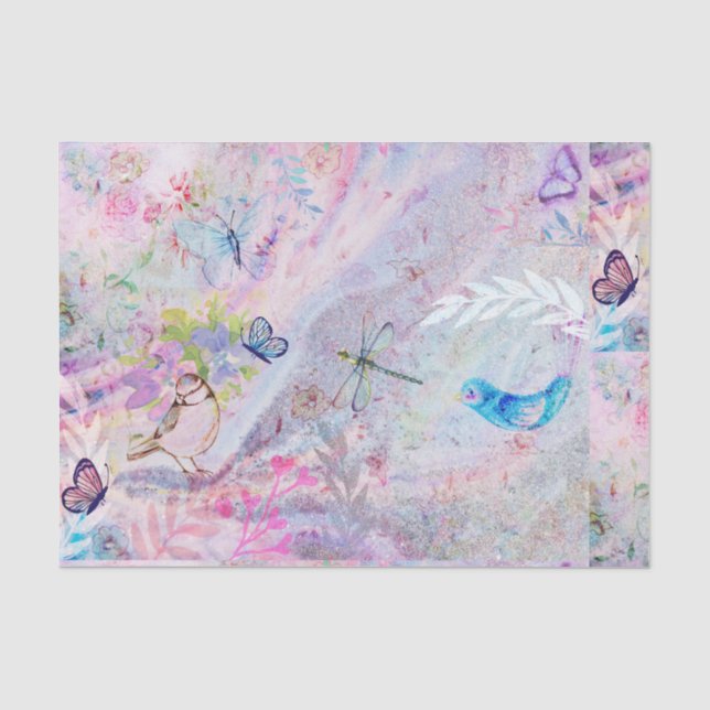 BlumenRosen-GoldDecoupage Seidenpapier (Vorderseite)