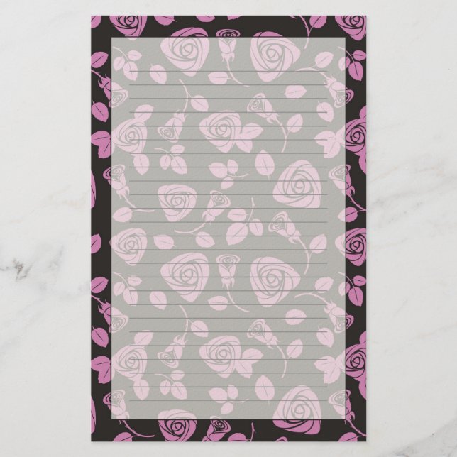 BlumenRosen-Hintergrund Briefpapier (Vorderseite)