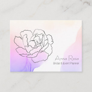 *~* BlumenRosen-Lavendel u. rosa PastellWatercolor Visitenkarte