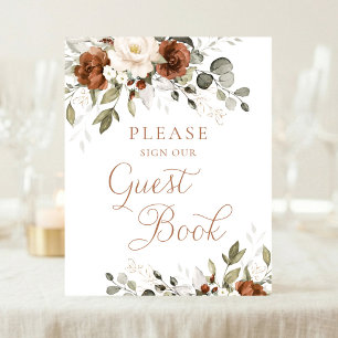 Blumenrost Cream Greenerity Wedding Gästebuchsigna Poster