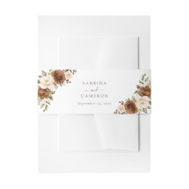 Blumenrost Grüne Peach Elegante Hochzeit Einladungsbanderole