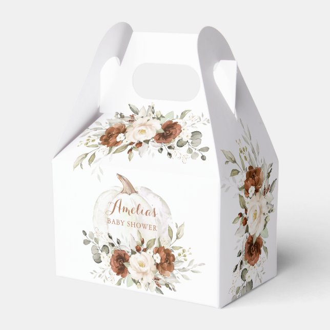 Blumenrost Grünpflanzen Pumpkin Fall Babydusche Geschenkschachtel (Vorderseite)