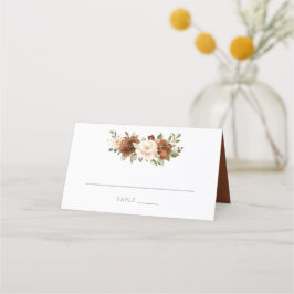 Blumenrost Peach Greenerity Elegante Hochzeit Platzkarte