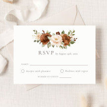 Blumenrost Peach Greenerity Wedding Boho RSVP Card
