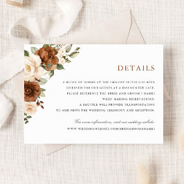 Blumenrost Pfirsichgrün Hochzeitdetails Beilage Einladung