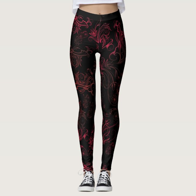 Blumenrot-Leggings Leggings (Vorderseite)