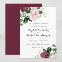 Blumenrot Merlot Grün Elegante Hochzeit