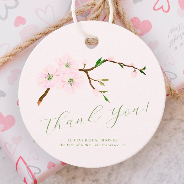 Blumenrot Rosa Brautparty danke Ihnen Geschenkanhänger (Von Creator hochgeladen)