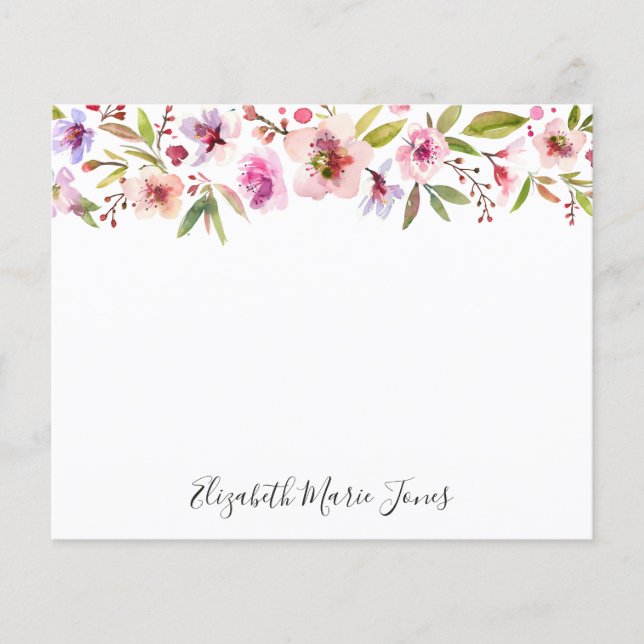 Blumenrot Rosa Kirschblüten Haushaltsnotecard (Vorderseite)