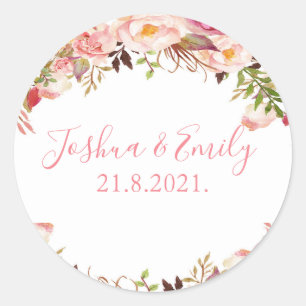 Blumenrot Rosa Peony Boho Wedcker Sticker