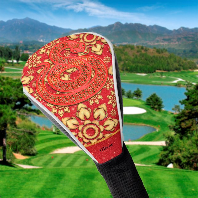 Blumenrot und Gold Chinesisch Neujahrsnacht 2025 Golf Headcover (Von Creator hochgeladen)