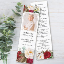 Blumenrot-Weiß-Beerdigung-Lesezeichen