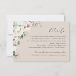 Blumenrot Weiße Peony Grüne Details Beilage Einladung