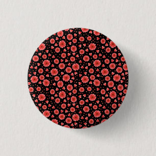 Blumenrote Blume Muster-23321 Button