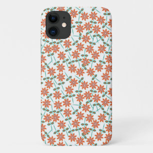 Blumenrote Blume Muster mit weißem Hintergrund Case-Mate iPhone Hülle