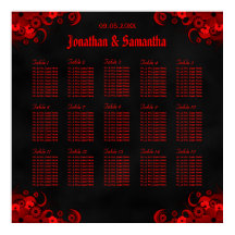 Blumenroter Goth 15 Hochzeitstabellen Sitzplan
