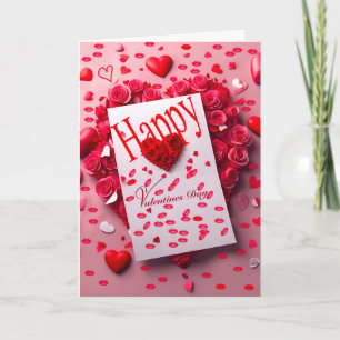 Blumenroter Valentinstag I Liebe You Card Karte