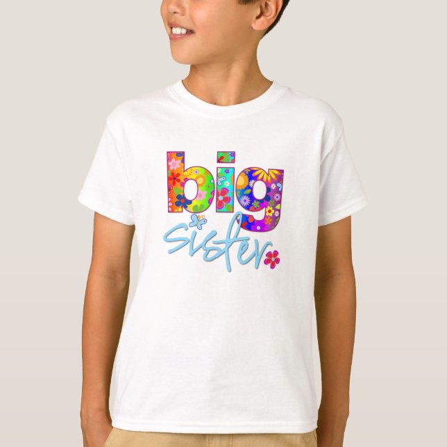 Blumenrückseite der großen Schwester T-Shirt (Vorderseite)