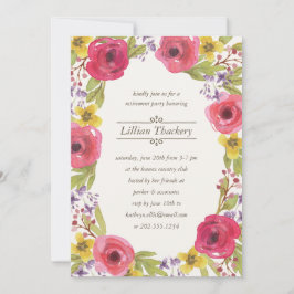 Blumenruhestands-Party Watercolorwreath-| Einladung