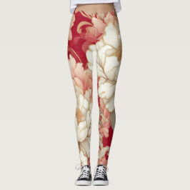 Blumenrustikale Vintage Rot Leggings