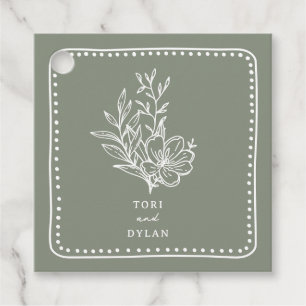 Blumensage Green Bouquet Wedding Geschenkanhänger
