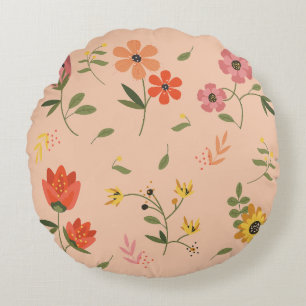 Blumensammlung rundes kissen