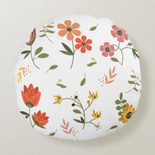 Blumensammlung rundes kissen