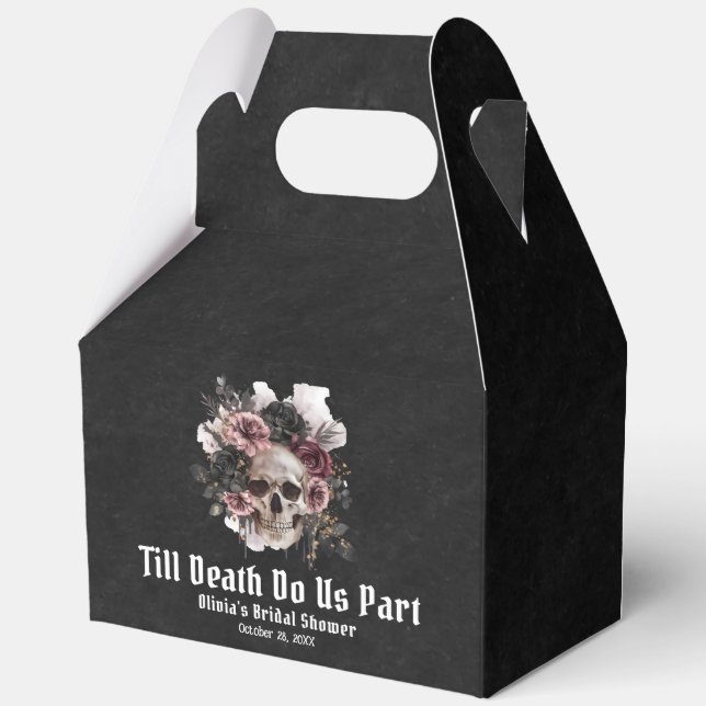 Blumenschädel bis zum Tod tun uns Teil Brautparty Geschenkschachtel (Vorderseite)