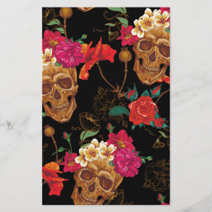 Blumenschädel Briefpapier