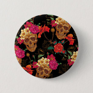 Blumenschädel Button