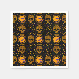 Blumenschädel Coole, griesgrämige Halloween Serviette