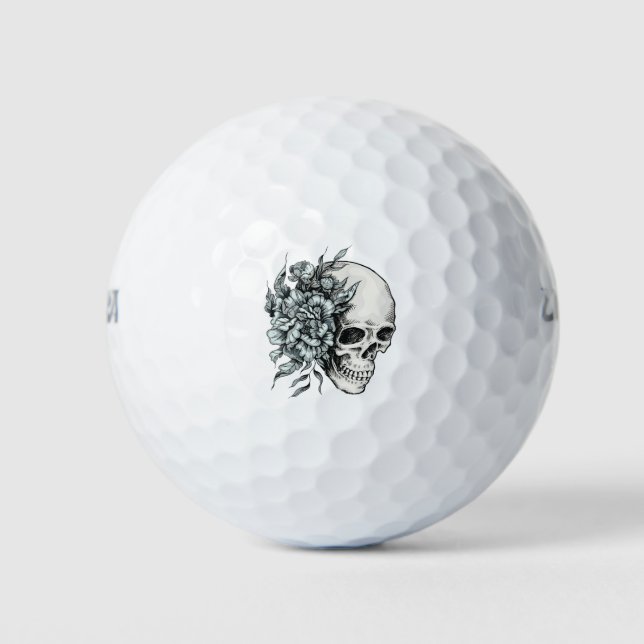 Blumenschädel Golfball (Vorderseite)