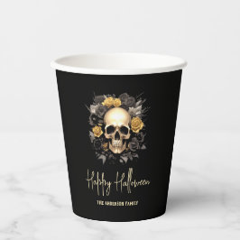 Blumenschädel-Halloween-Party Pappbecher