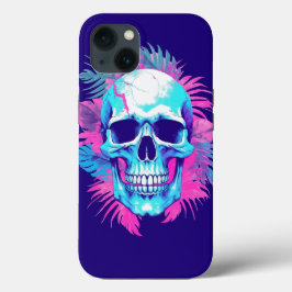 Blumenschädel im Vaporwave-Stil Case-Mate iPhone Hülle