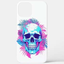 Blumenschädel im Vaporwave-Stil Case-Mate iPhone Hülle