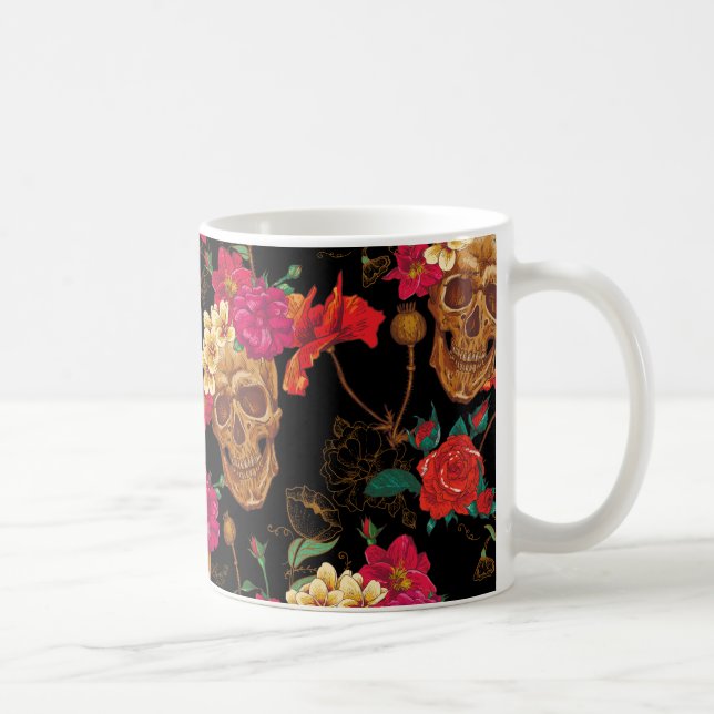 Blumenschädel Kaffeetasse (Rechts)