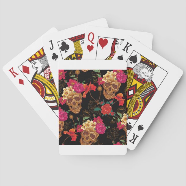 Blumenschädel Spielkarten (Rückseite)