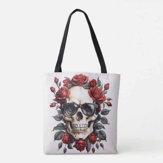 Blumenschädel Tasche (Rückseite)