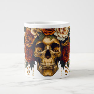 Blumenschädel-Tasse Eleganter gotischer Hallowee Jumbo-Tasse