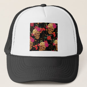Blumenschädel Truckerkappe