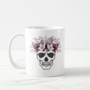 Blumenschädel Weiße und Weinblüten Kaffeetasse
