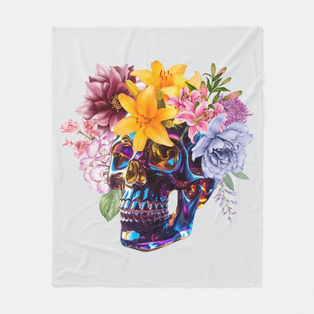"Blumenschädelstrahlen" Fleecedecke (Vorderseite)