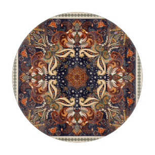 Blumenschal quadratischer Ornament: Indische Batik Schneidebrett
