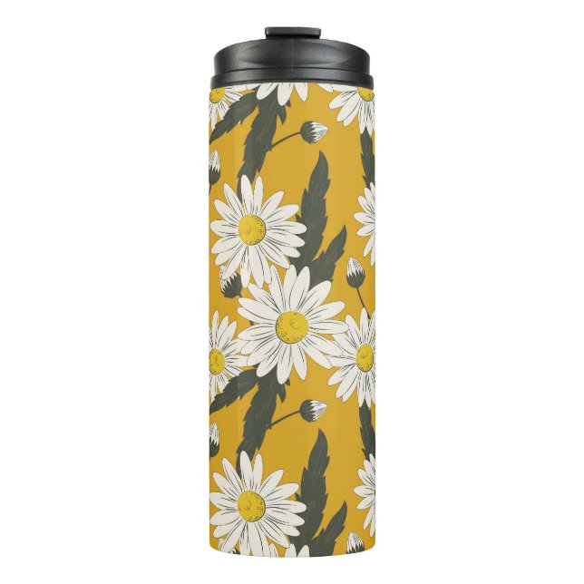 Blumenschal, Vintager Hintergrund. Thermosbecher (Vorderseite)