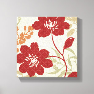 Blumenschatten in Rotem und in Orange Leinwanddruck