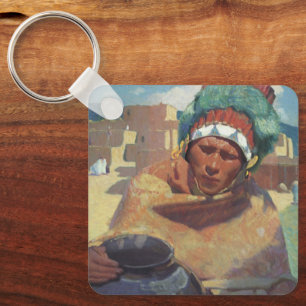 Blumenschein, Taos Native Amerikanische Ureinwohne Schlüsselanhänger