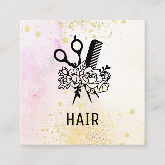 *~* Blumenschere Comb Blume Ombre Pastel AP6 Quadratische Visitenkarte (Vorderseite)