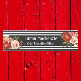 Blumenschild Blume Schwarz und Weiß Türschild